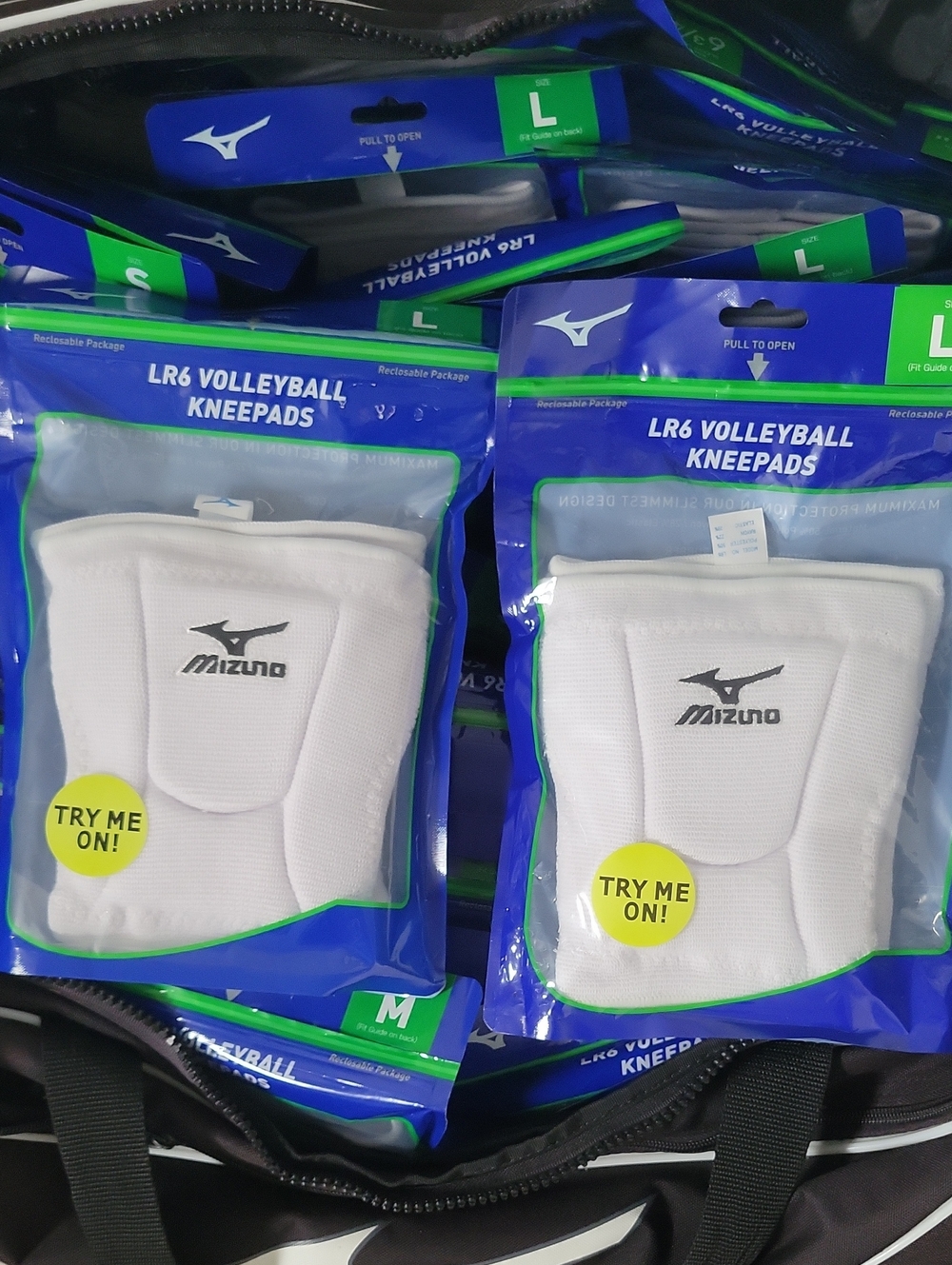 TWO PAIRS of Mizuno LR6 White Knee Pad